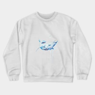 watercolor humpback whale drawing Crewneck Sweatshirt